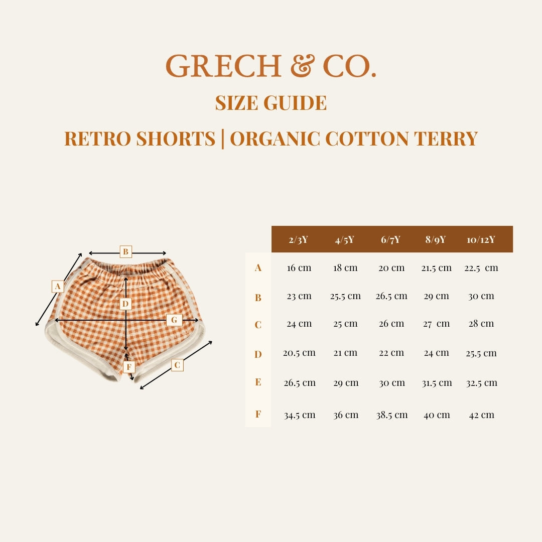 Retro Shorts | Organic Cotton Terry - Sunset Meadow