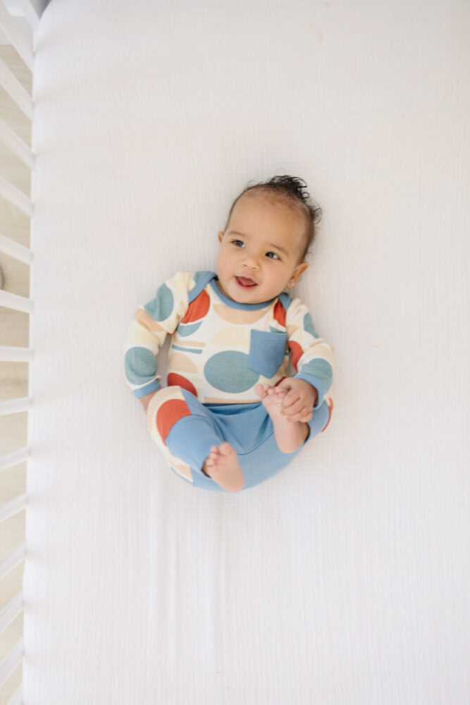 Organic Cotton Long Sleeve Bodysuit - Geometric Moon