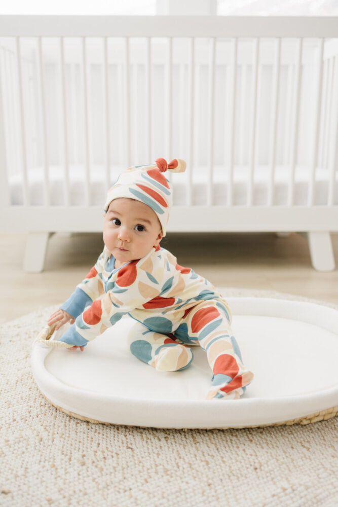 GOTS Certified Organic Cotton Zippy Footed - Geometric Moon