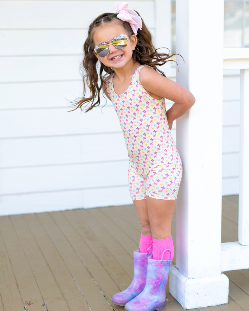 Gigi Bikeshort Romper - Butterfly Kisses