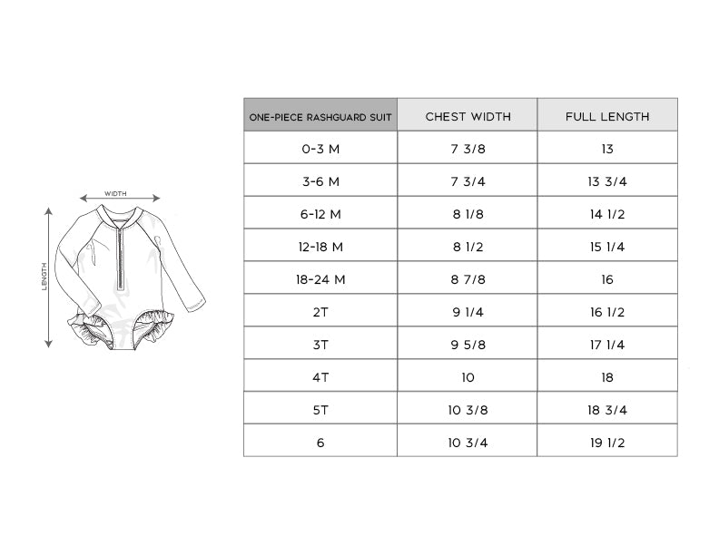 Girl's One-Piece Ruffle Rash Guard Swimsuit
