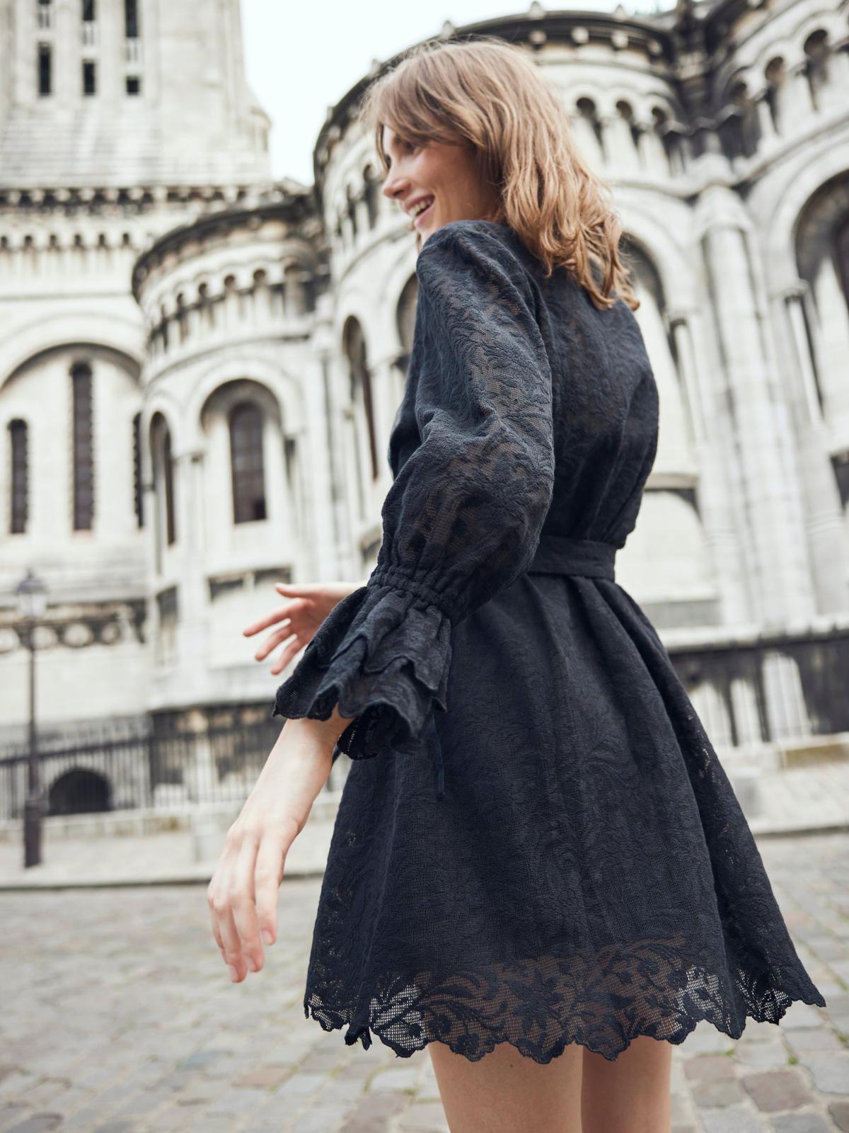 Lane Mini Dress - Black Crochet Lace - FINAL SALE