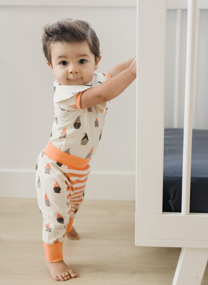 GOTS Certified Organic Cotton Short Sleeve Bodysuit - Gnome