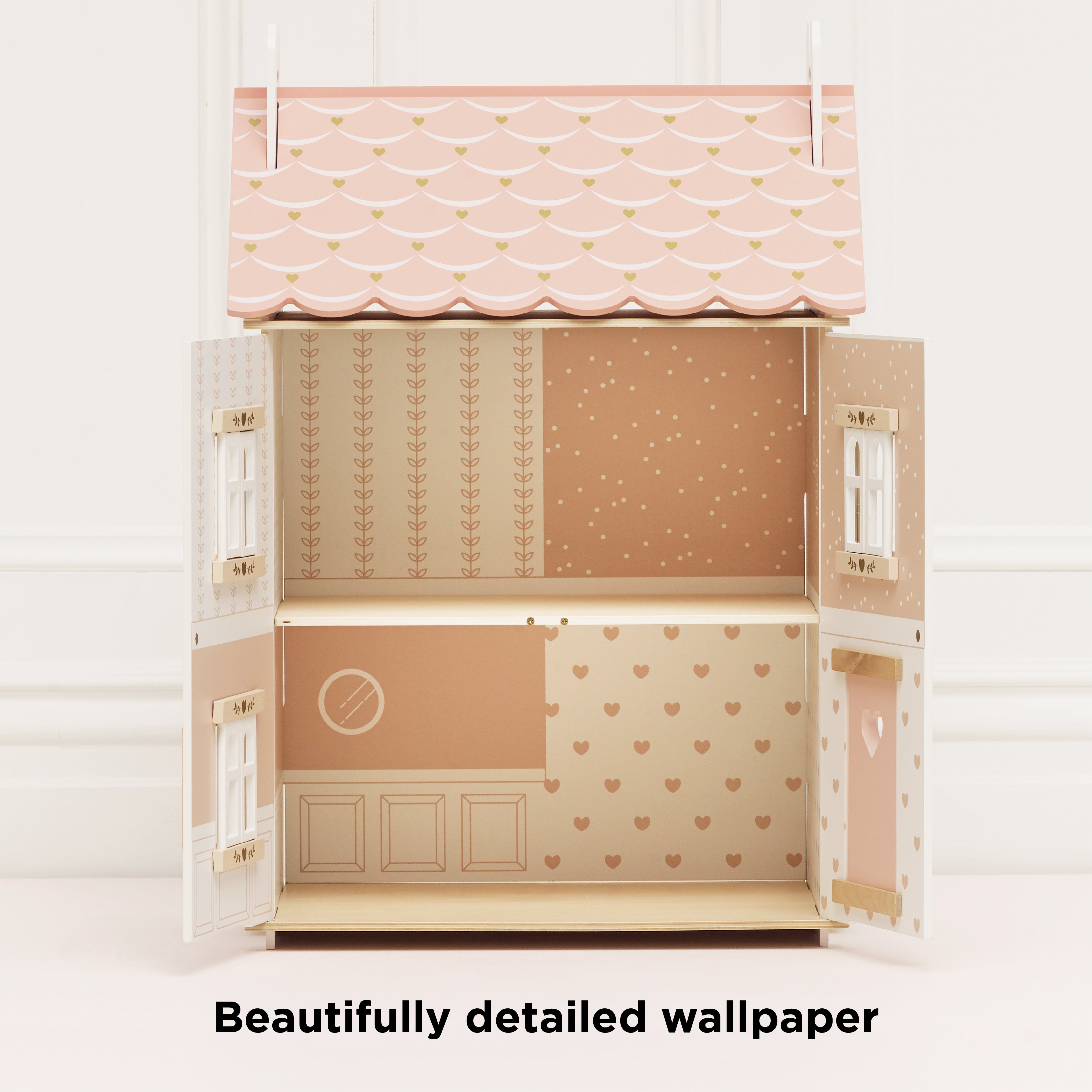 Roseheart Wooden Dolls House, Furniture & Family