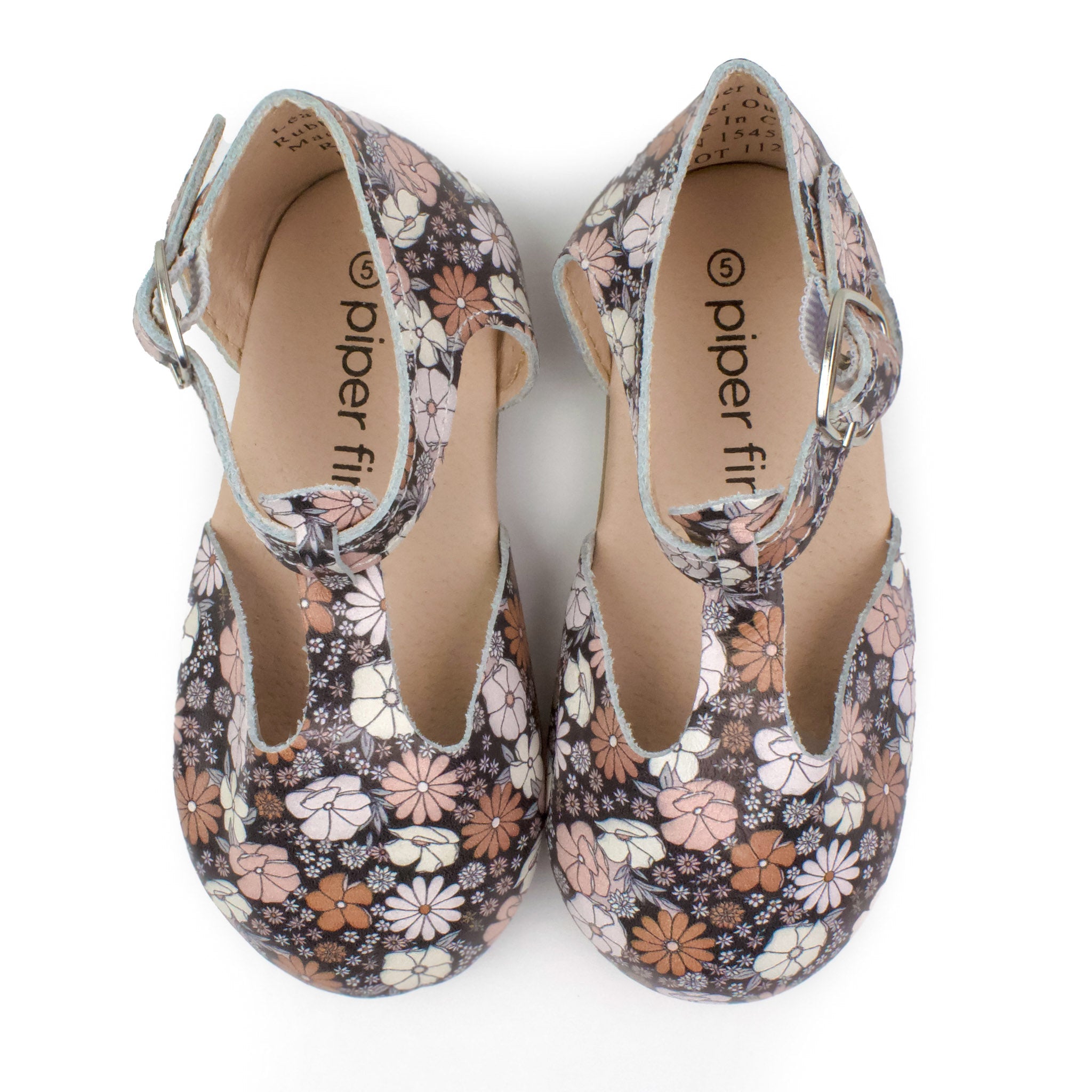 Black Floral - Mary Jane - Hard Sole