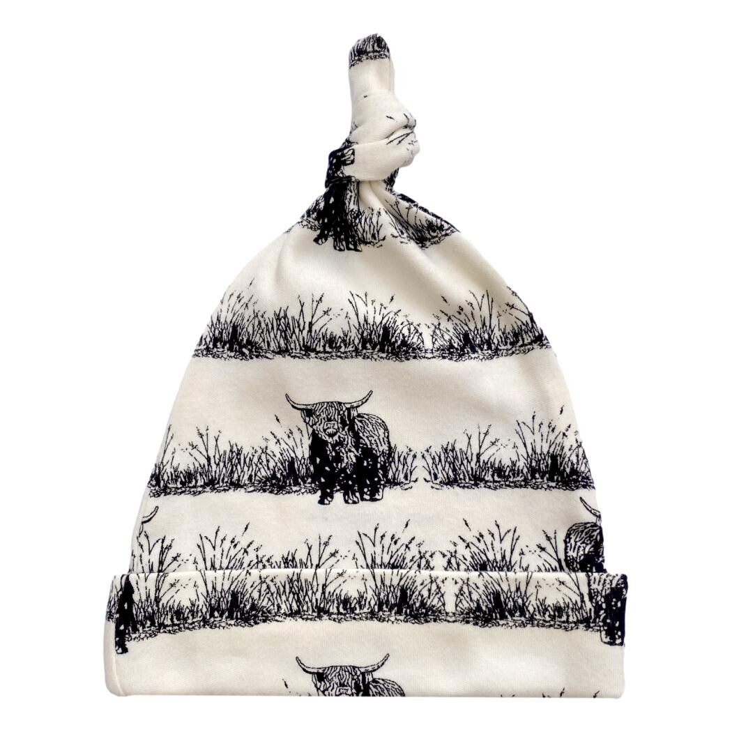 GOTS Certified Organic Cotton Hat - Highland Cow