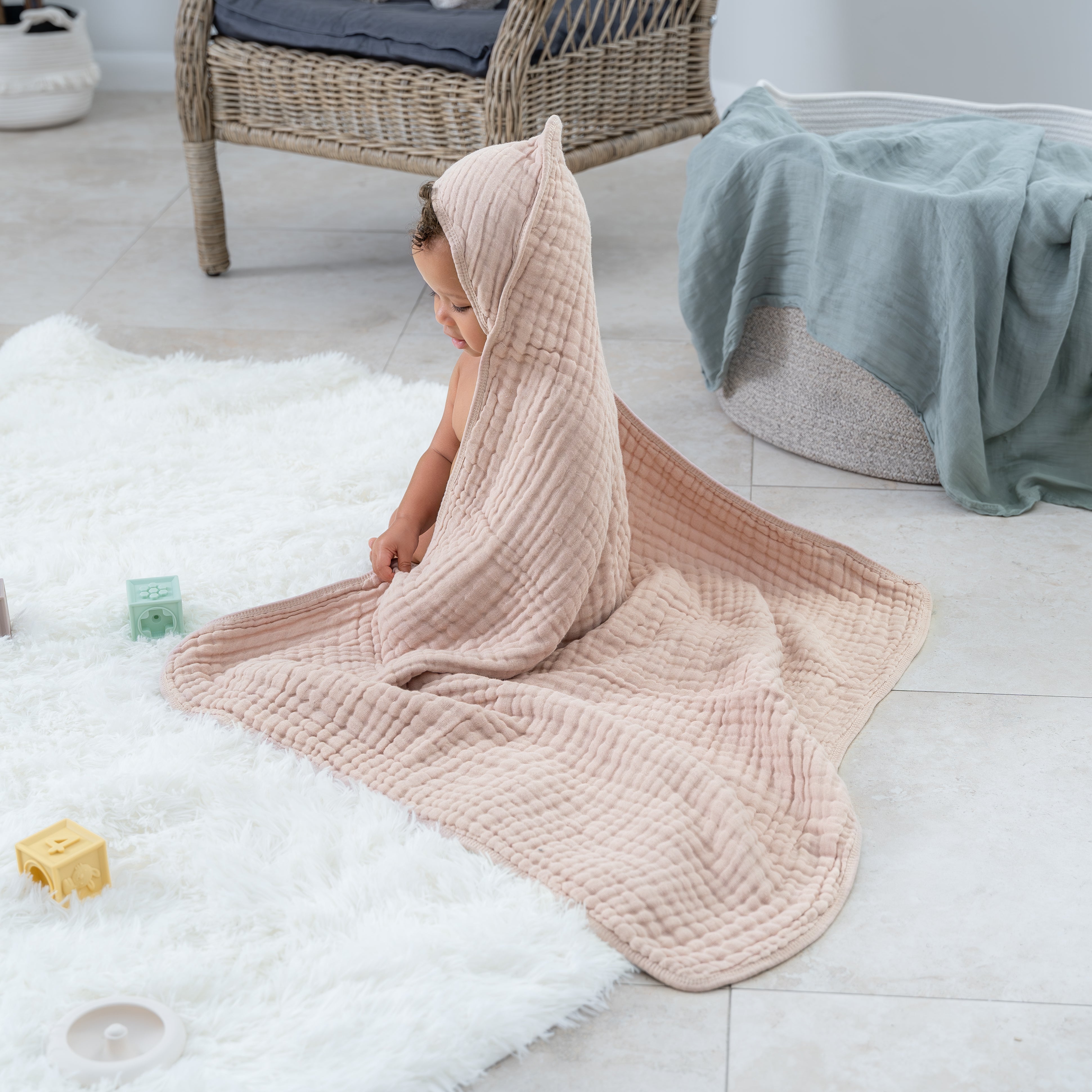 Baby Hooded Towels by Comfy Cubs - Blush