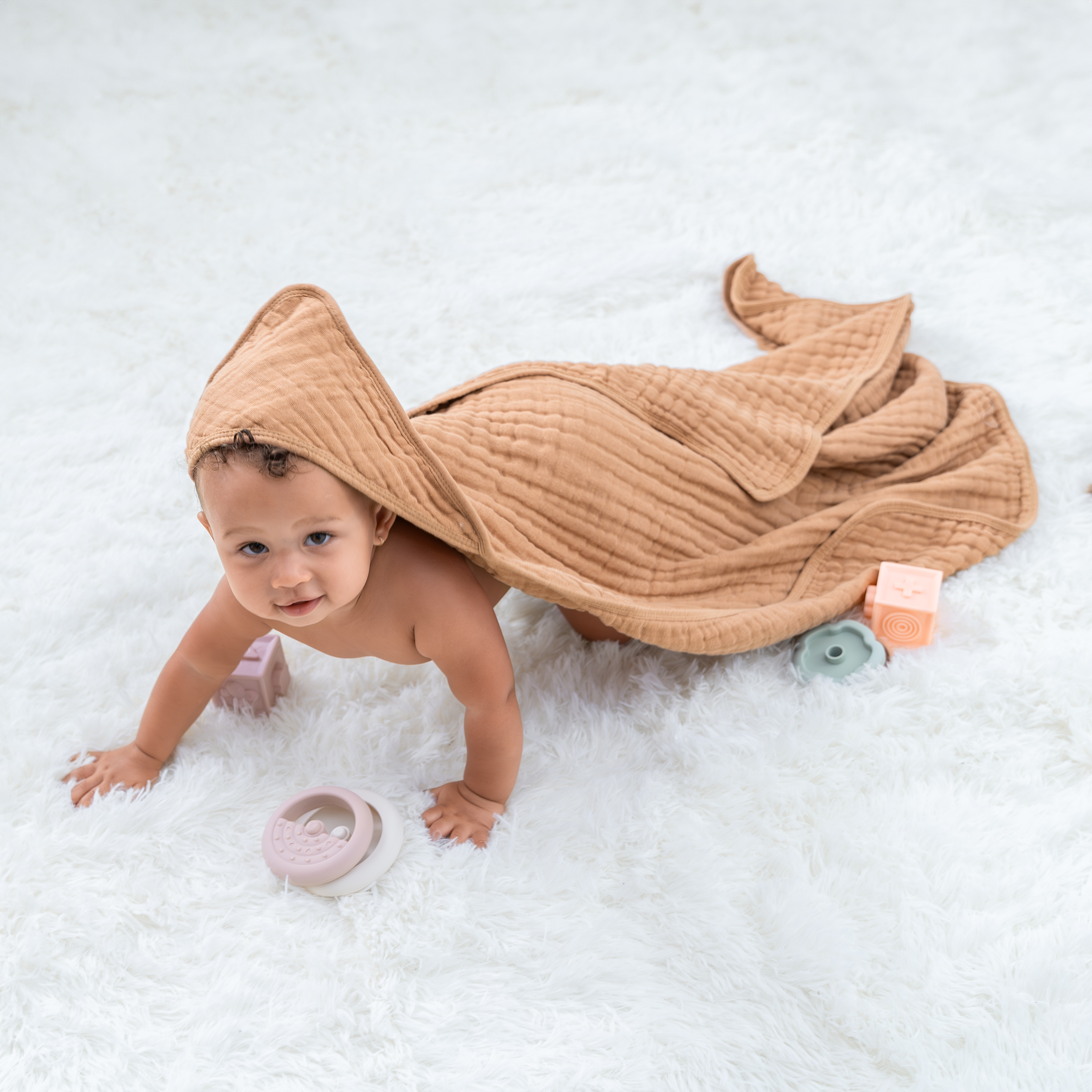 Baby Hooded Towels by Comfy Cubs - Caramel