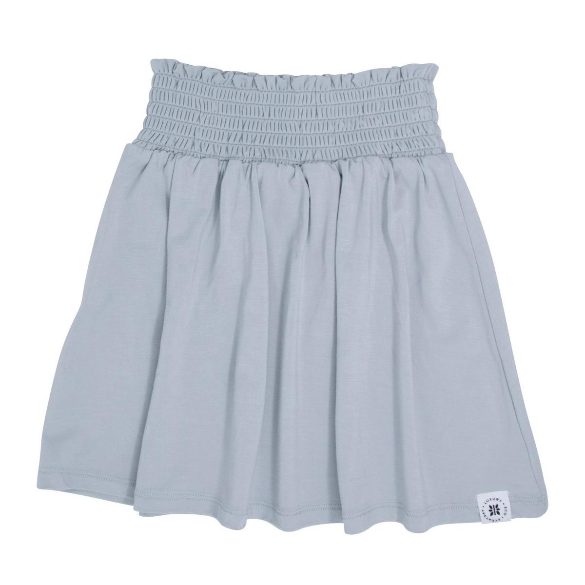 Smocked Skirt - Glacial Grey