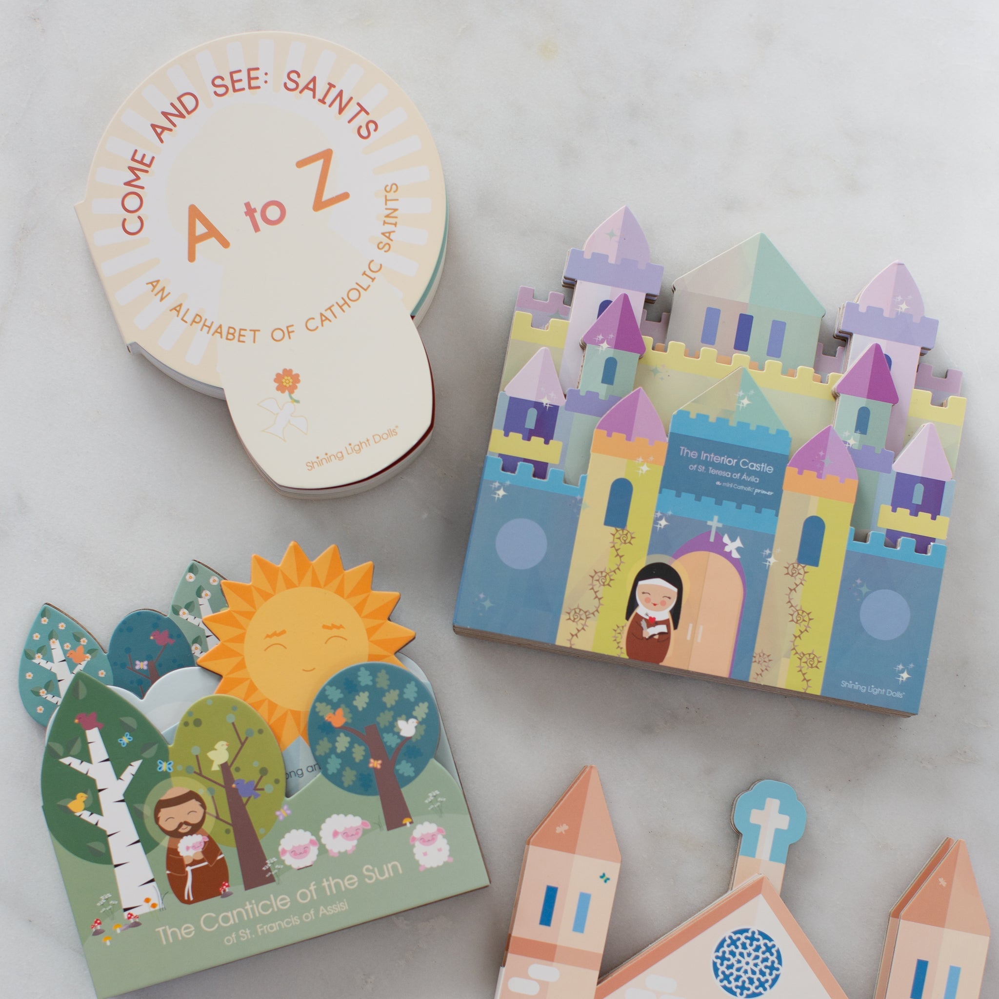 Come and See: Saints A to Z - An Alphabet of Catholic Saints - shaped board book