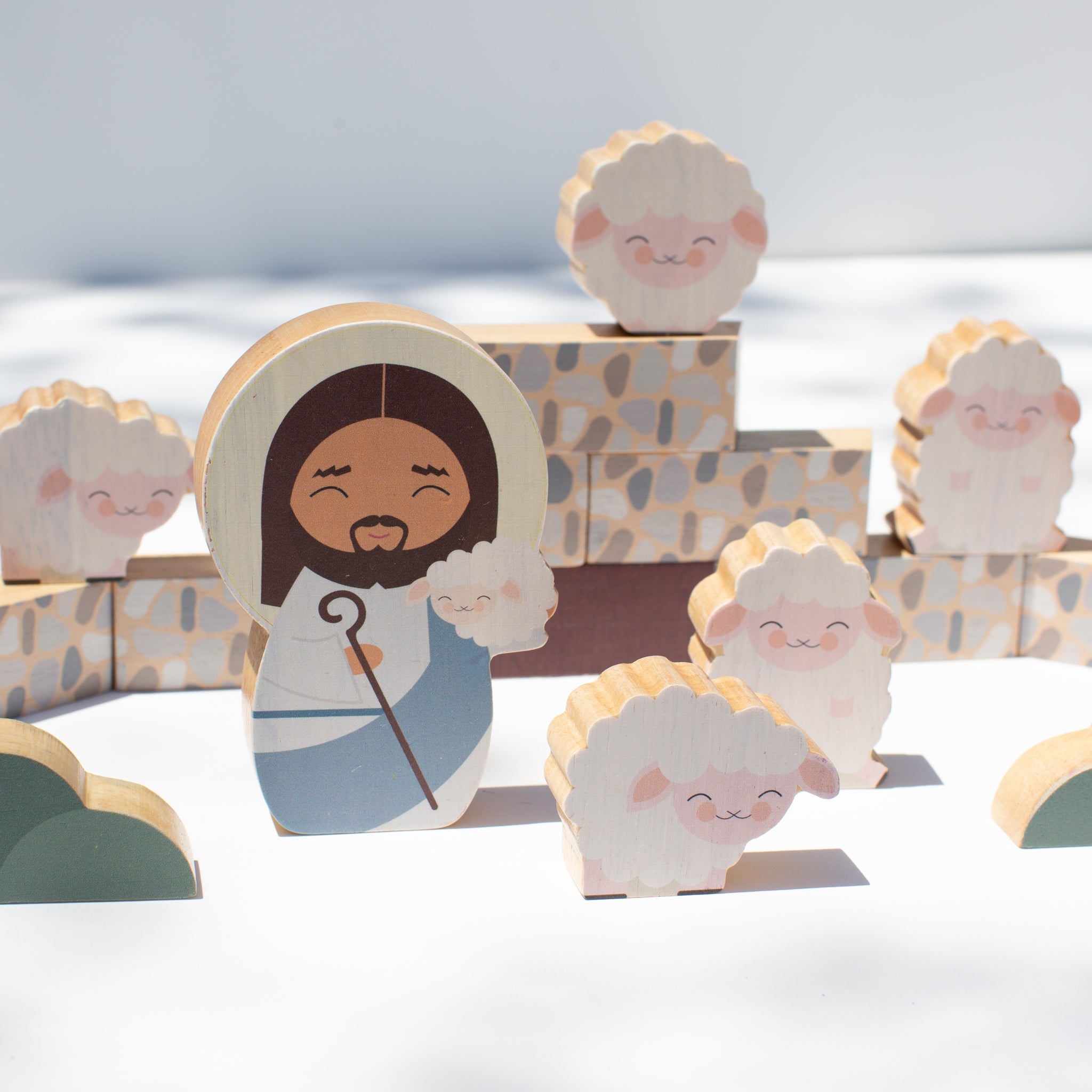 Jesus the Good Shepherd Wooden Playset