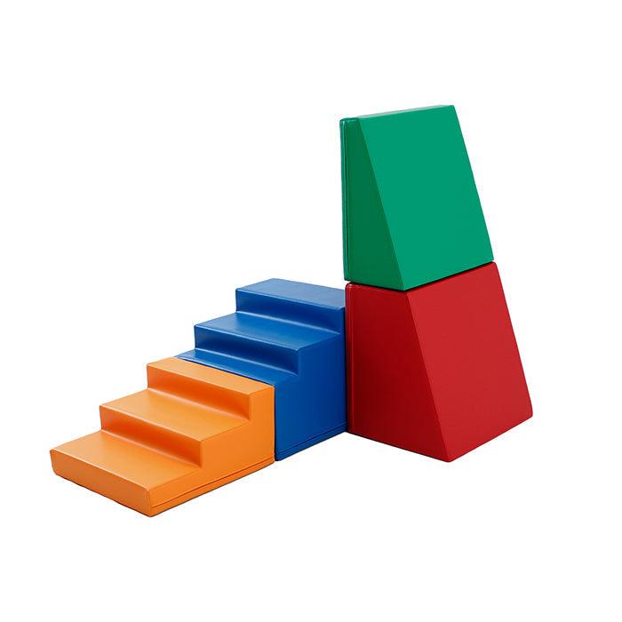 4 Piece Soft Play Step and Slide Set - Transformer