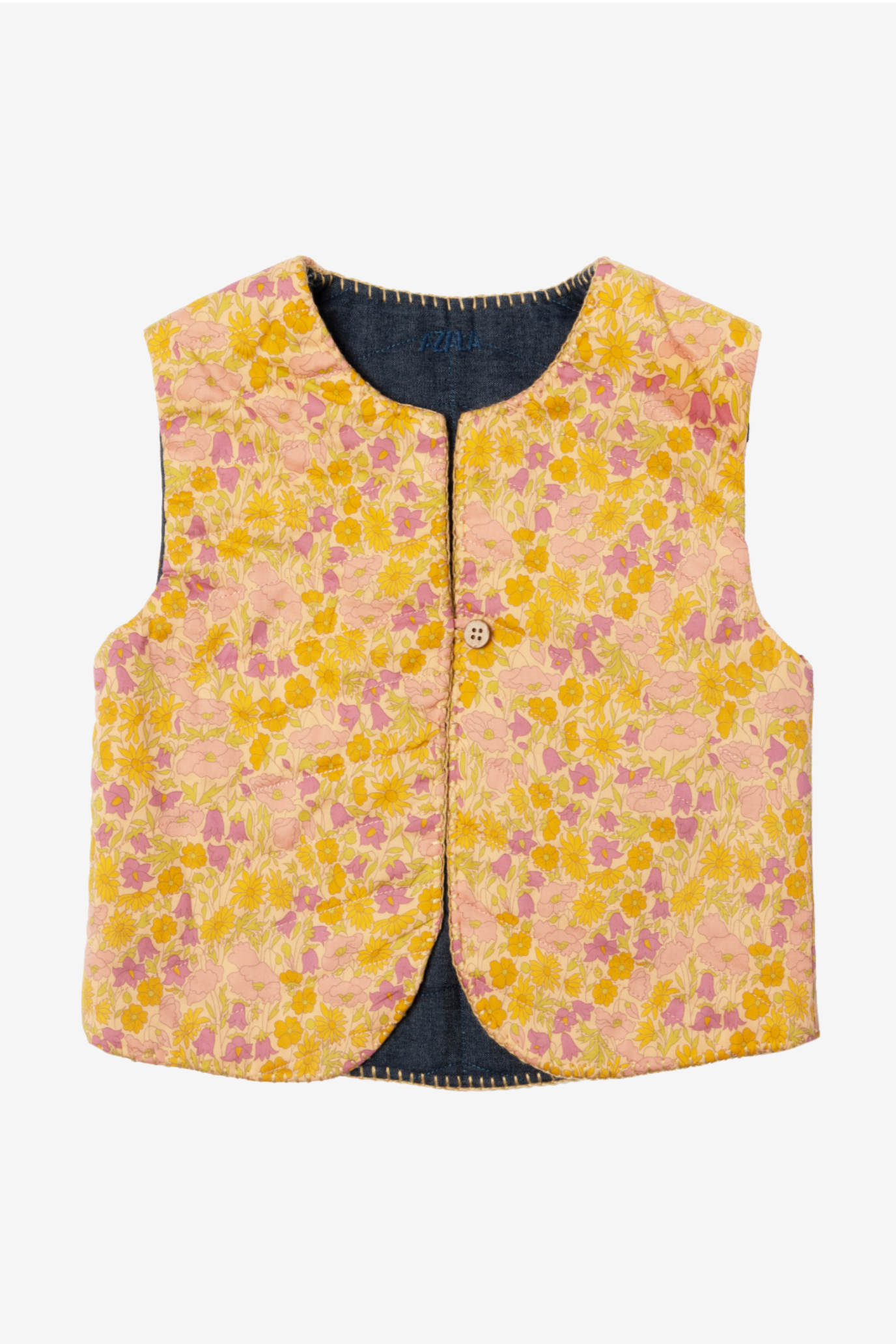 Reversible Baby Vest - Cream Liberty