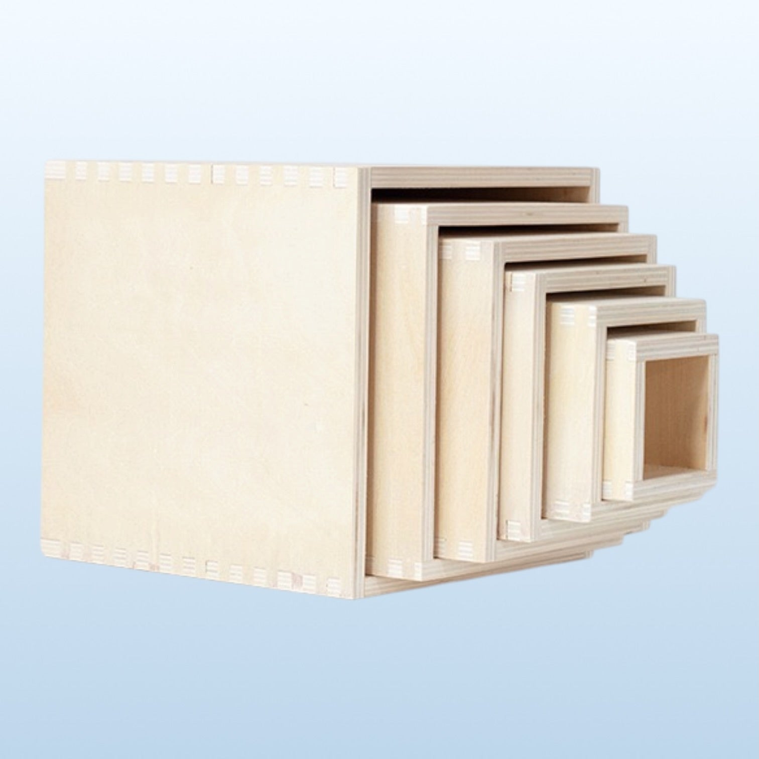 **Pre-order (Ships in 2-3 Weeks)**6 Pcs Natural Wooden Nesting Box Set