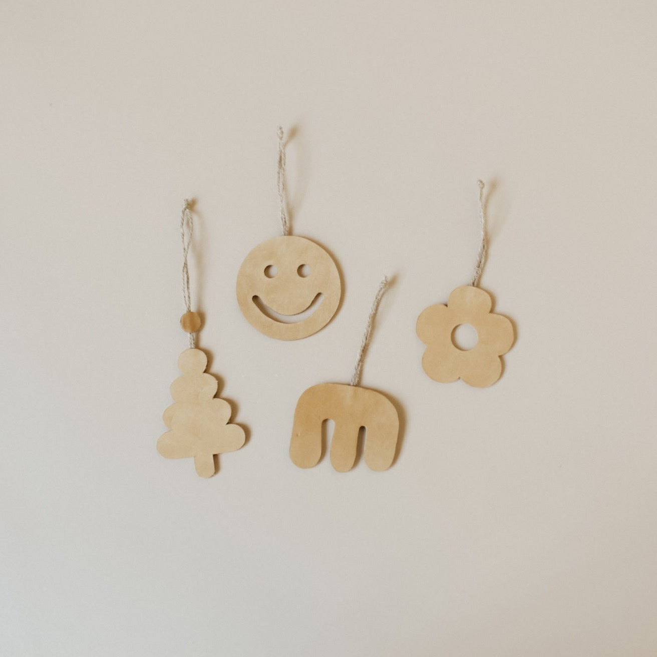 smiley face leather ornament