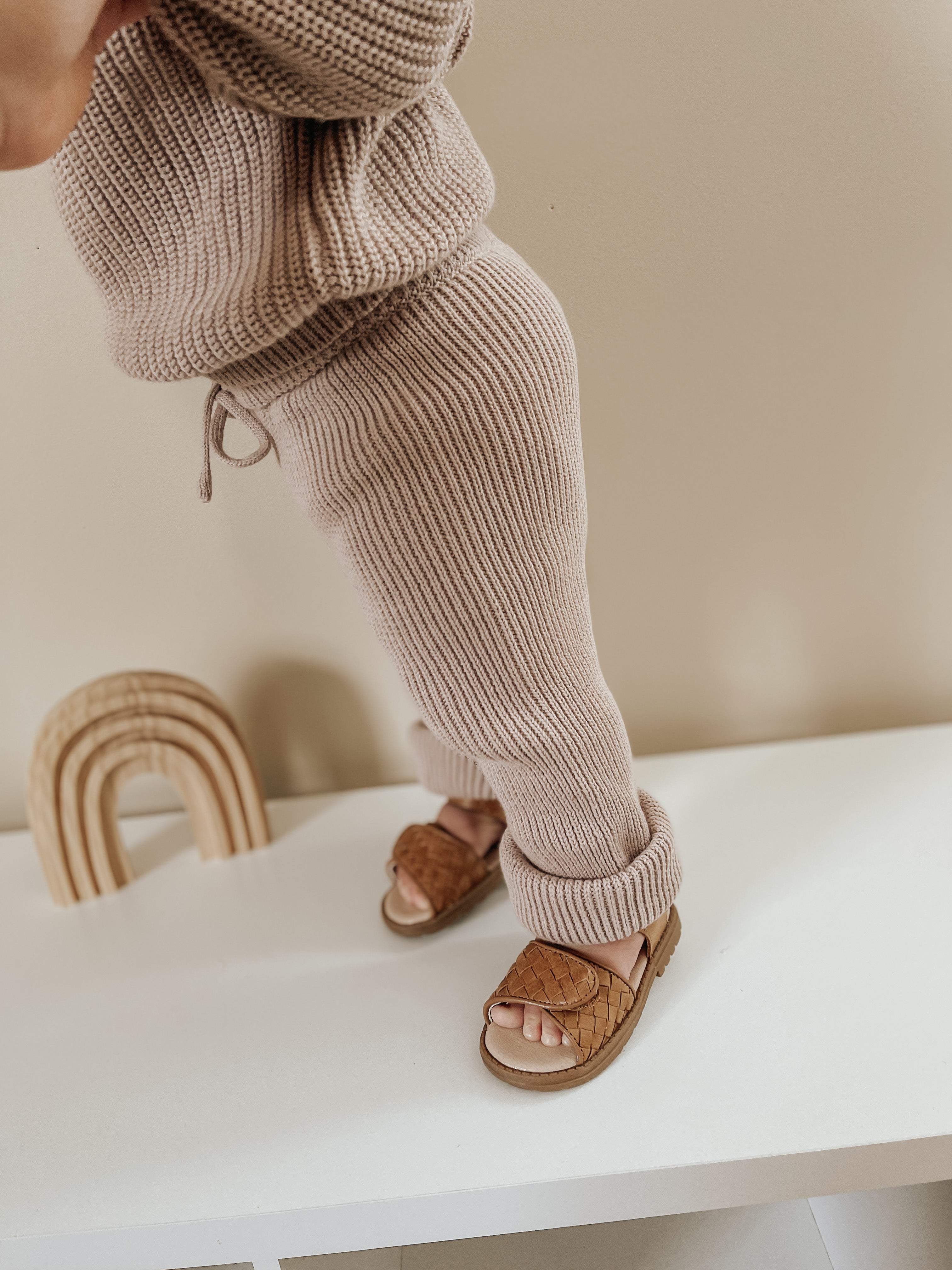 Leather Woven Sandal | Color 'Walnut' | Hard Sole  Consciously Baby   