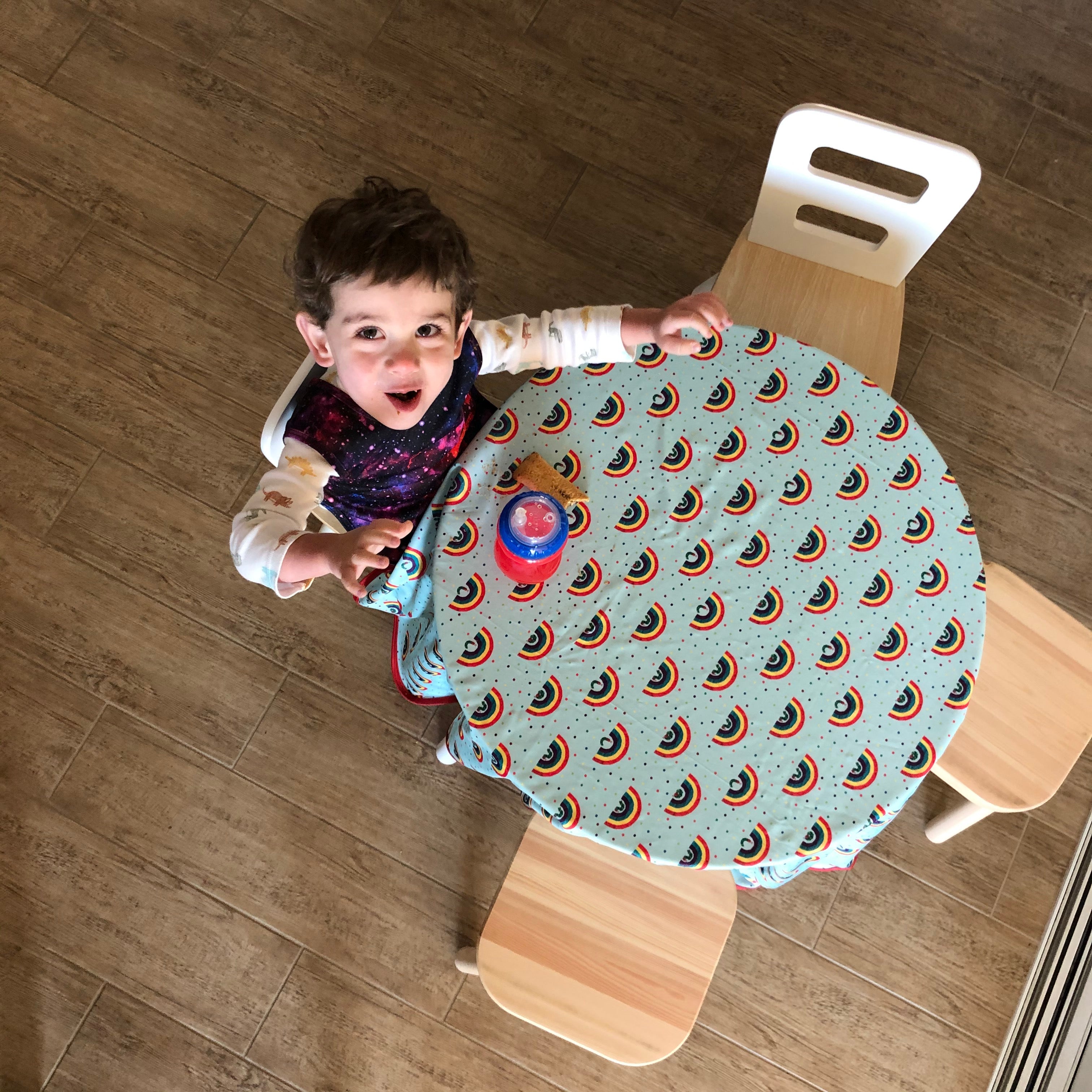 Rainbow Caterpillar Splash Mat - from the World Of Eric Carle - A Waterproof Catch-All for Highchair Spills and More!  BapronBaby   