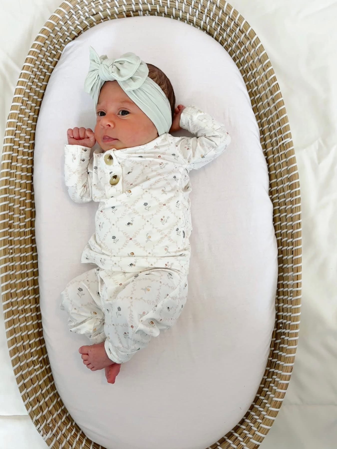 Vintage Blooms 2pc Henley Bamboo Pajamas - Sizes Newborn & Up!