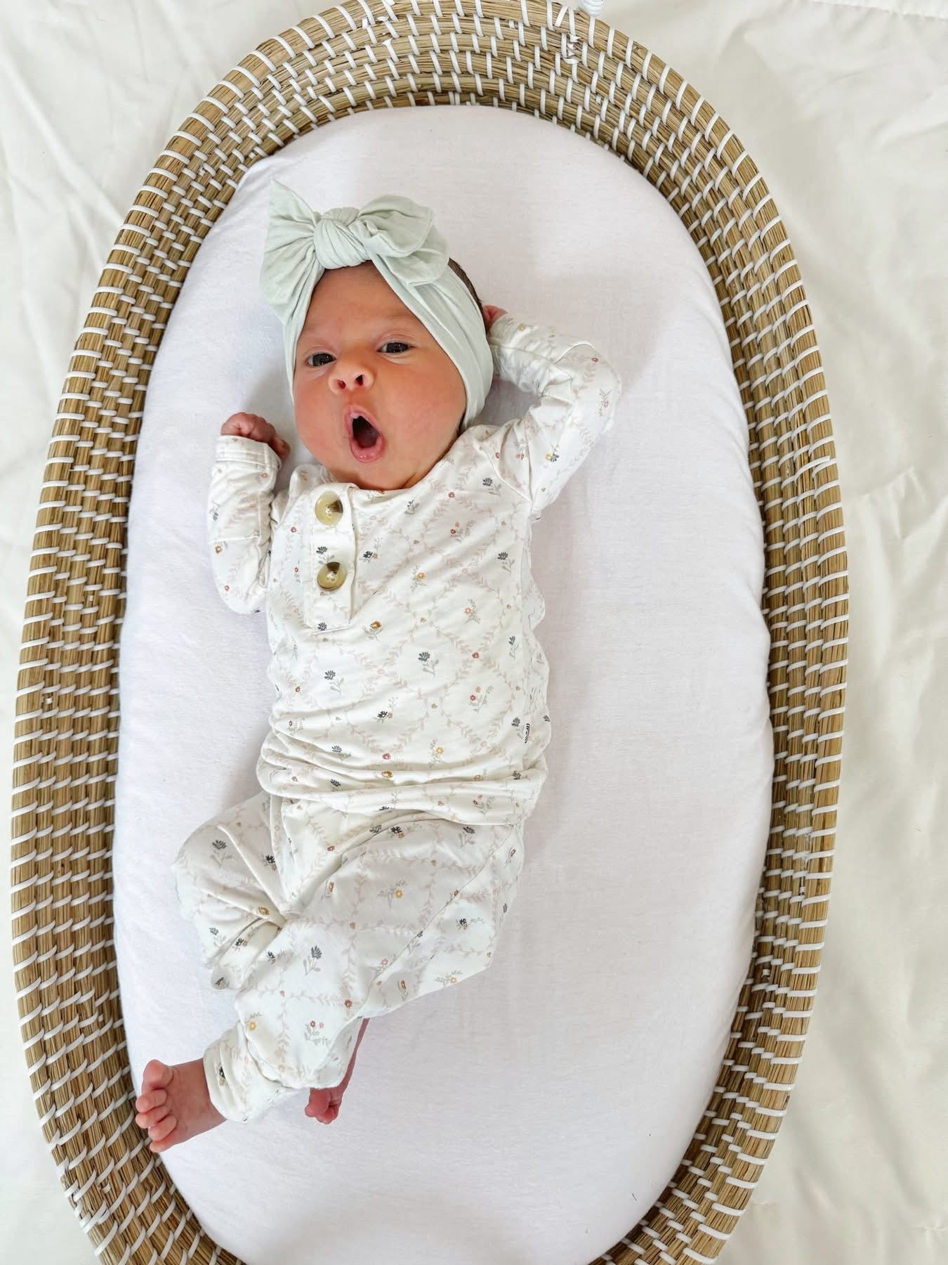 Vintage Blooms 2pc Henley Bamboo Pajamas - Sizes Newborn & Up!