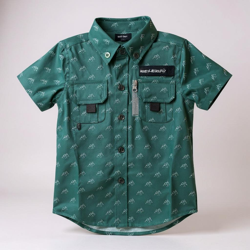 2026 Fishing shirt button up- green mountain