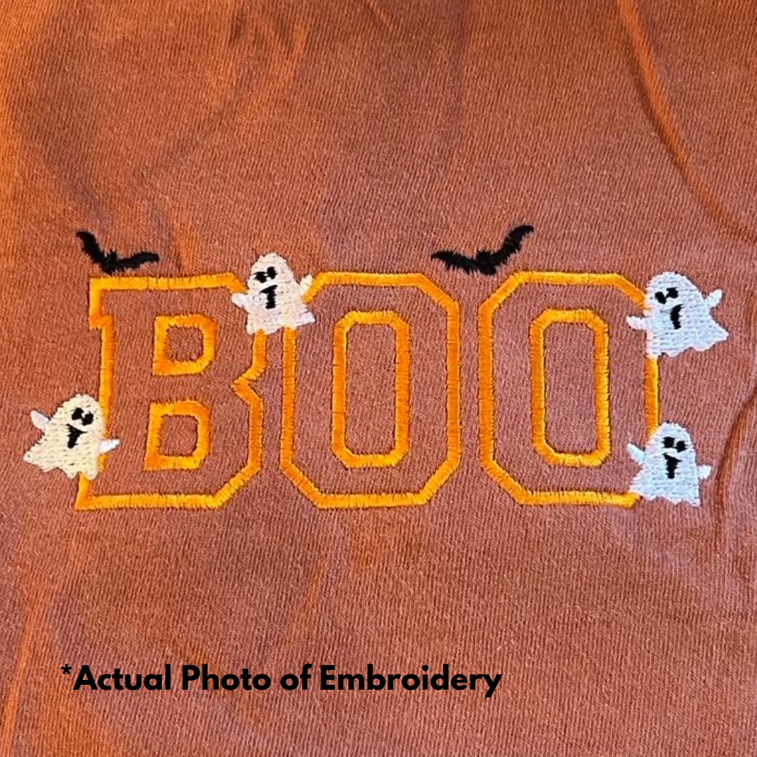 Adult Embroidered BOO Comfort Colors Tee