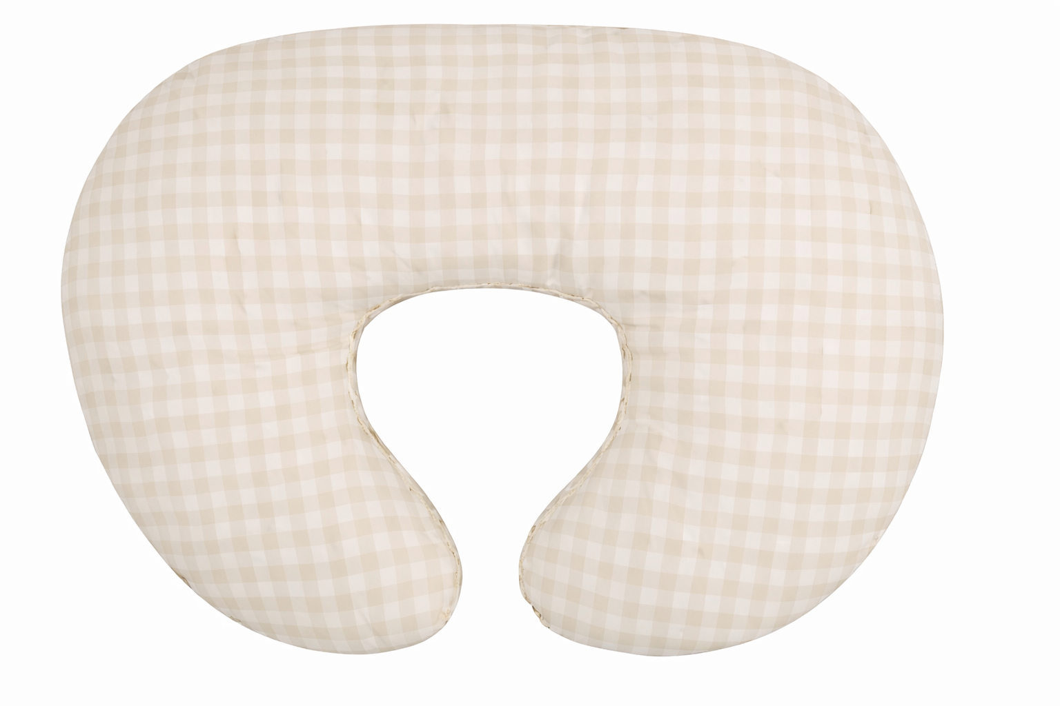 Beige Gingham Nursing Pillow Cover