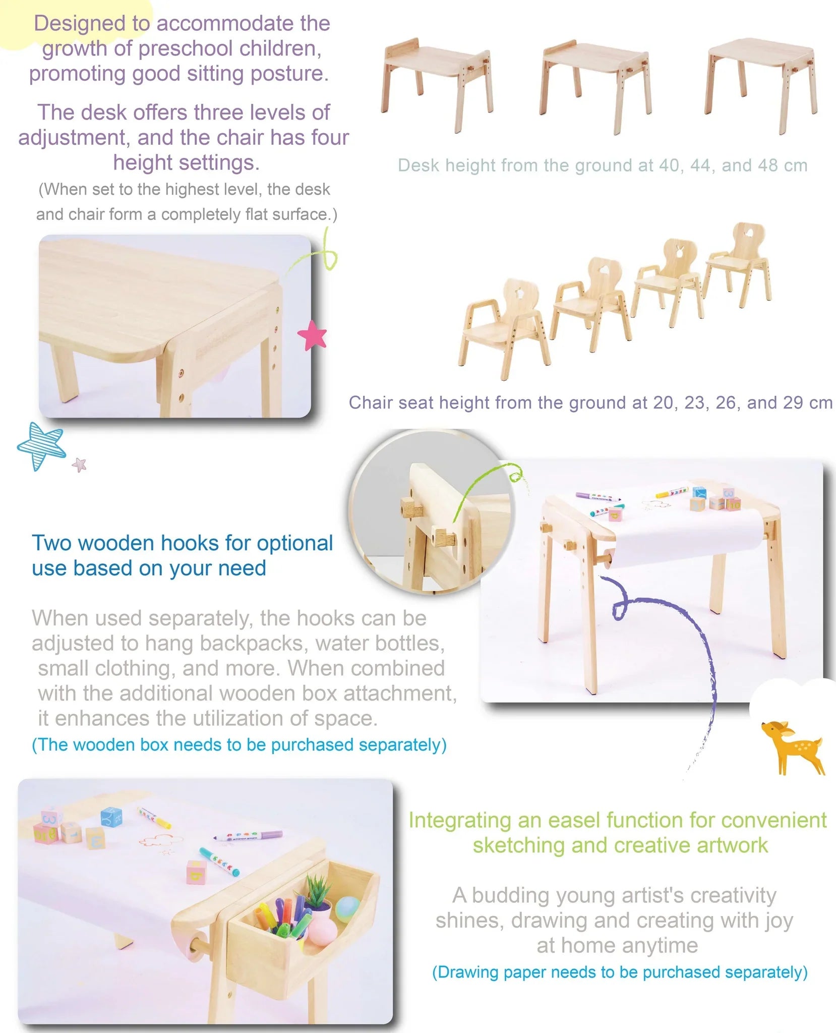 mesasilla Kids Activities Table Set with Animals - Includes Chair