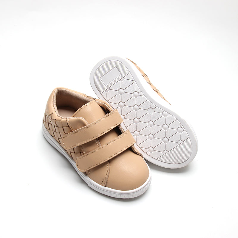 Leather Woven Sneaker | Color 'Honey'