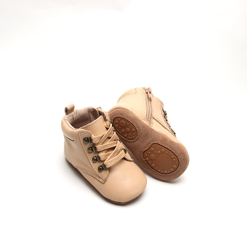 Leather Combat Boot | Color 'Honey'  Consciously Baby 2 (Soft Sole)  