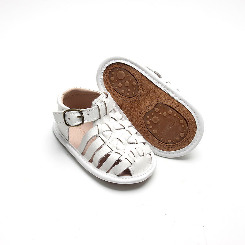 Leather Indie Sandal | Color 'Cotton' | Soft Sole  Consciously Baby   