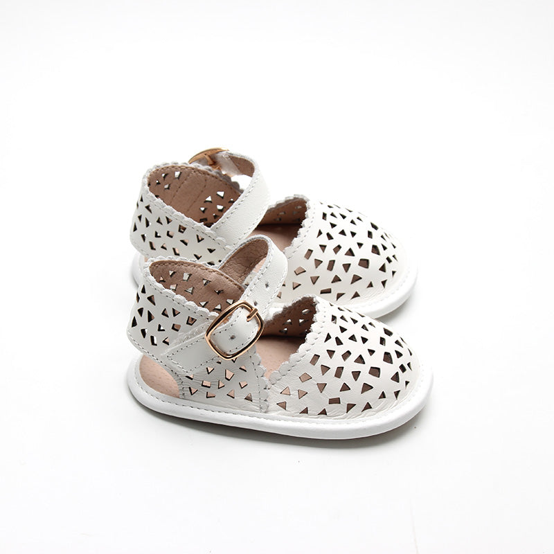 Leather Pocket Sandal | Color 'Cotton' | Soft Sole  Consciously Baby   