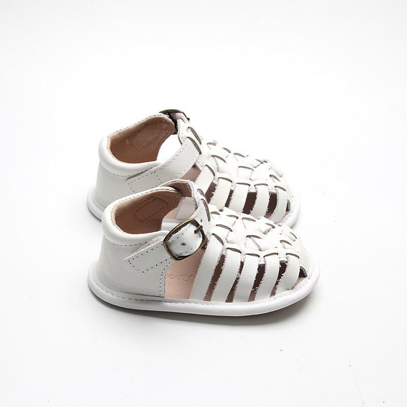 Leather Indie Sandal | Color 'Cotton' | Soft Sole  Consciously Baby   