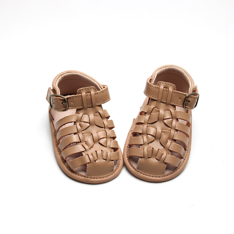 Leather Indie Sandal | Color 'Tan' | Soft Sole  Consciously Baby   