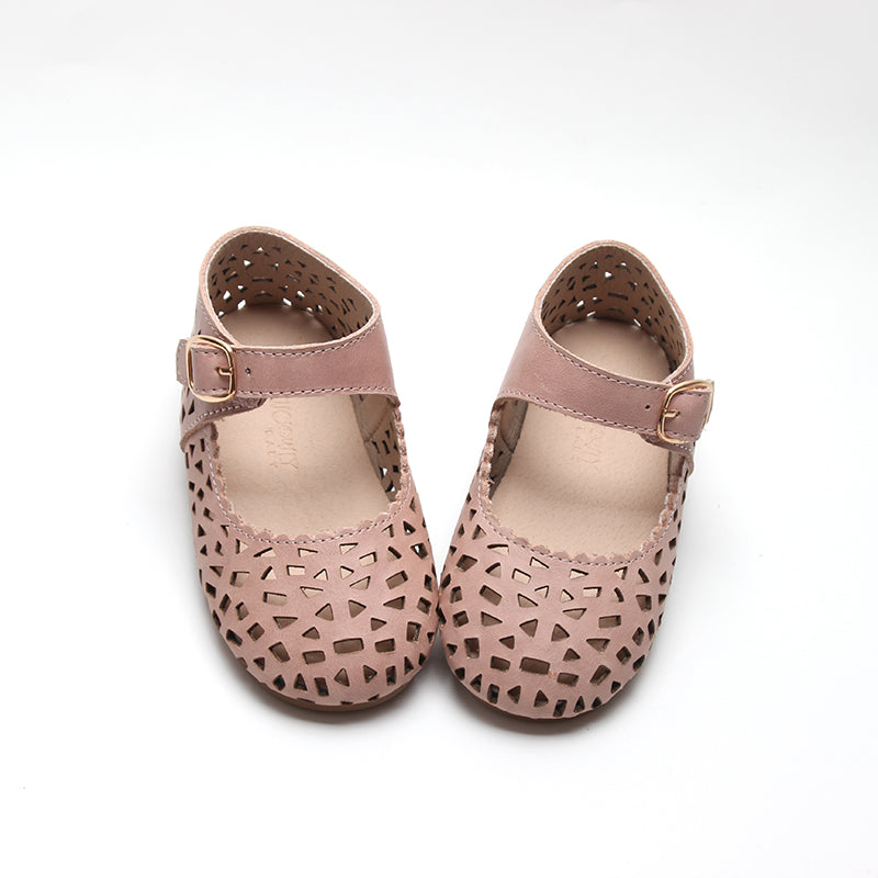 Leather Boho Mary Janes | Color 'Rosewater'