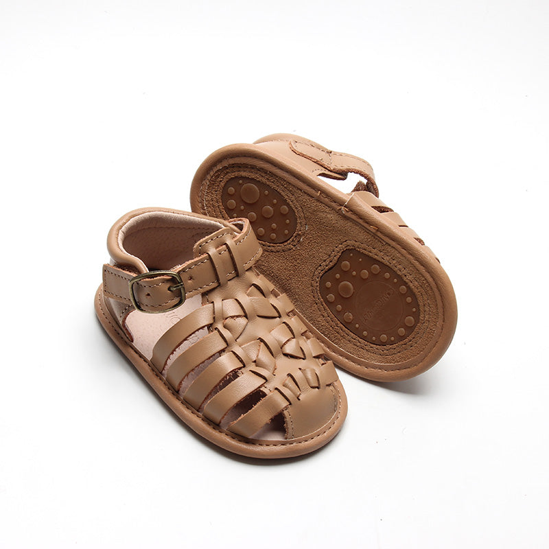 Leather Indie Sandal | Color 'Tan' | Soft Sole  Consciously Baby   