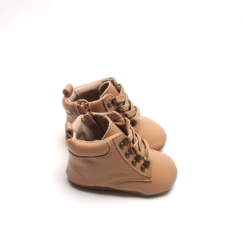 Leather Combat Boot | Color 'Tan'  Consciously Baby   