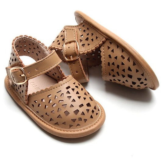 Leather Pocket Sandal | Color 'Tan' | Soft Sole  Consciously Baby 2 (3 - 6 months)  