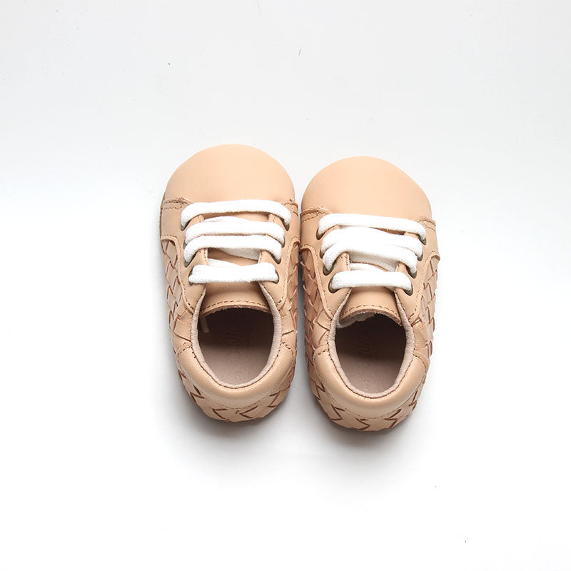 Leather Woven Sneaker | Color 'Honey' | Soft Sole