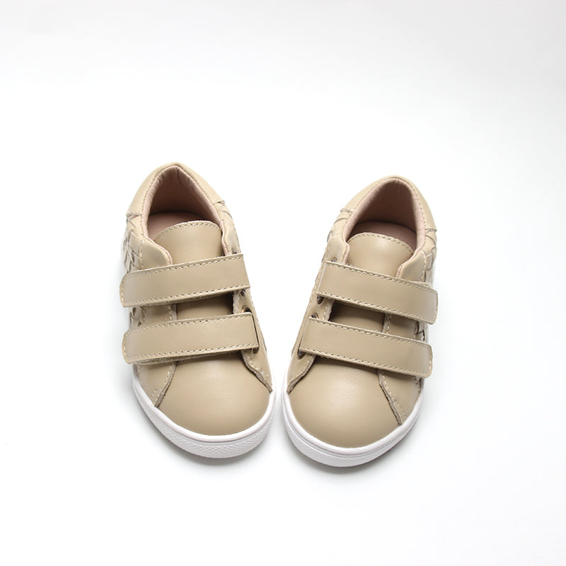 Leather Woven Sneaker | Color 'Bone'  Consciously Baby   