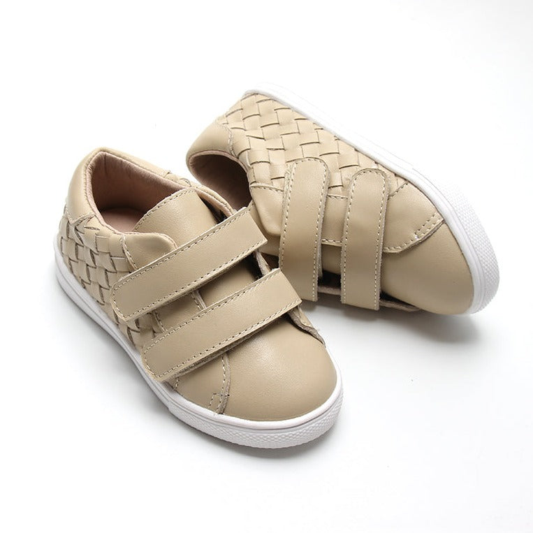 Leather Woven Sneaker | Color 'Bone'  Consciously Baby   