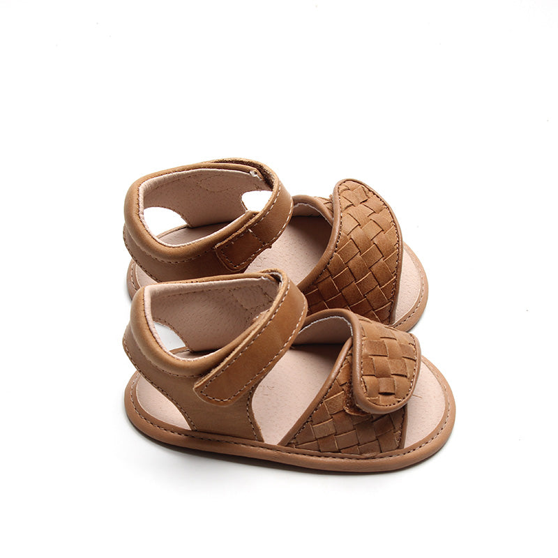 Leather Woven Sandal | Color 'Walnut' | Soft Sole  Consciously Baby   