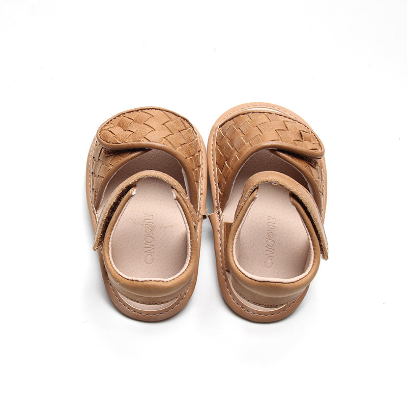 Leather Woven Sandal | Color 'Walnut' | Soft Sole  Consciously Baby   