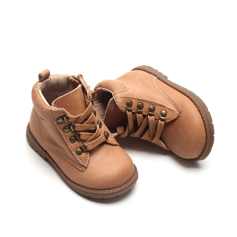 Leather Combat Boot | Color 'Sand'  Consciously Baby 5 (Hard Sole)  