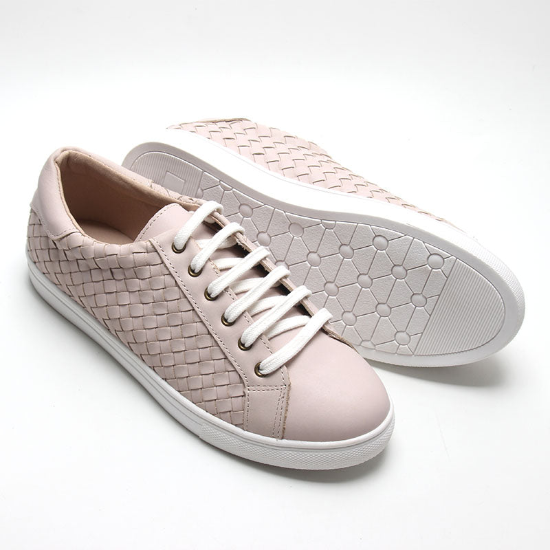 Leather Woven Sneaker | Color 'Dusty Pink' | Women