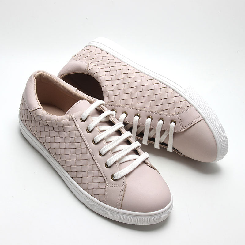 Leather Woven Sneaker | Color 'Dusty Pink' | Women