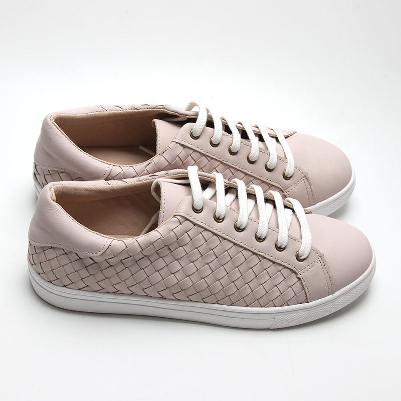 Leather Woven Sneaker | Color 'Dusty Pink' | Women