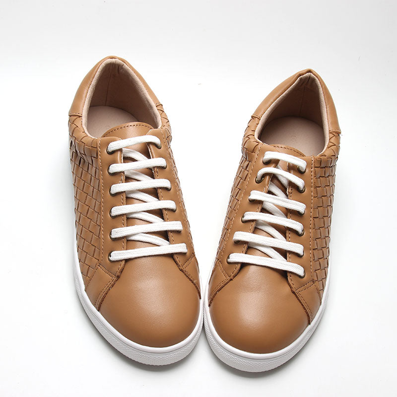 Leather Woven Sneaker | Color 'Rust' | Women  Consciously Baby   