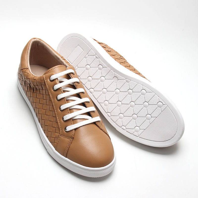 Leather Woven Sneaker | Color 'Rust' | Women  Consciously Baby   