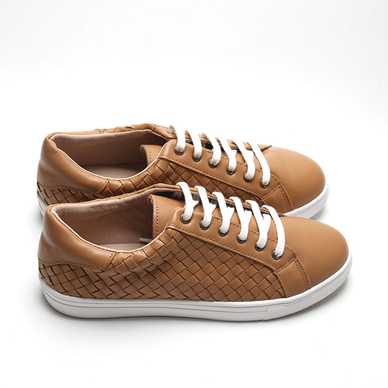 Leather Woven Sneaker | Color 'Rust' | Women  Consciously Baby   