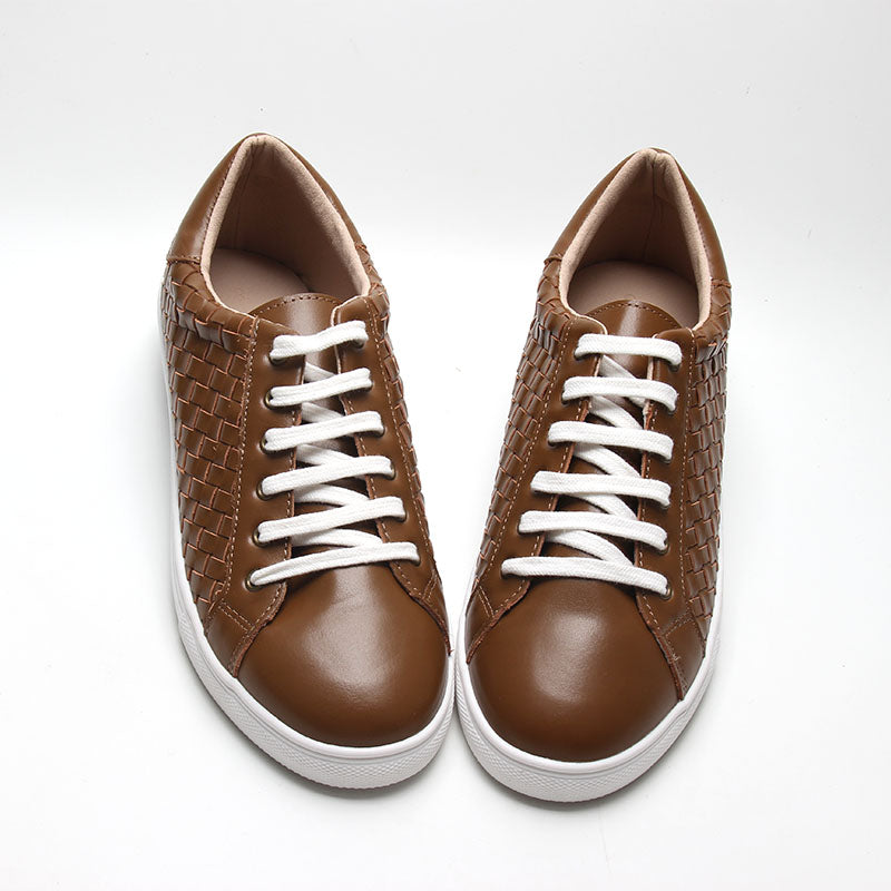 Leather Woven Sneaker | Color 'Espresso' | Women  Consciously Baby   